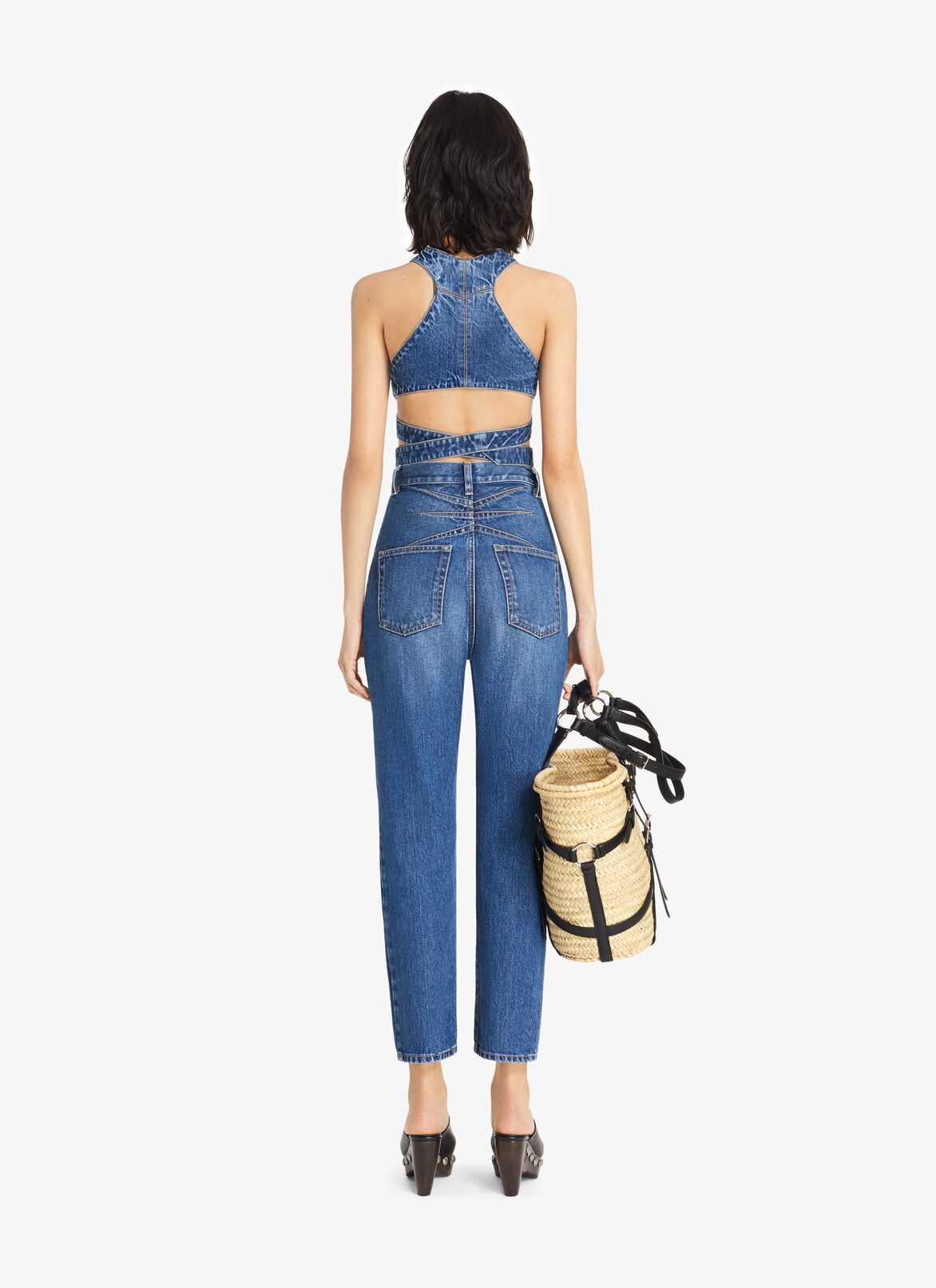 Brassière en denim Alaïa ALAÏA BLEU JEANS BRASSIÈRE EN DENIM ALAÏA